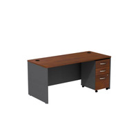 Bush Business Furniture Series C Executive Desk 66" with 3-Drawer Mobile File Cabinet in Hansen Cherry - SRC015HCSU
