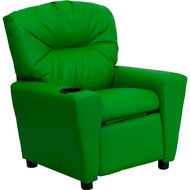 Flash Furniture Contemporary Kid's Recliner with Cup Holder Green Vinyl - BT-7950-KID-GRN-GG