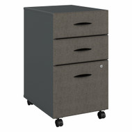 Bush Business Furniture Series A Mobile File Cabinet 3-Drawer Slate and White Spectrum Assembled - WC84853PSU