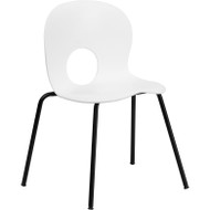 Flash Furniture HERCULES Series Designer Plastic Stack Chair White - RUT-NC258-WHITE-GG