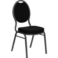 Flash Furniture Hercules Series Teardrop Back Stacking Banquet Chair with Black Patterned Fabric - FD-C04-SILVERVEIN-S076-GG