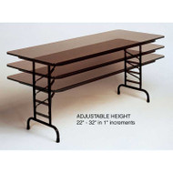 Correll Melamine Top Folding Table Adjustable Height  24 x 72- CFA2472M