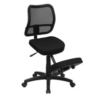 Flash Furniture Black Fabric Ergonmic Kneeling Chair with Mesh Back - WL-3425-GG