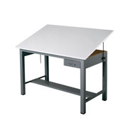Mayline Ranger Steel Four-Post Economy Drafting Table with Tool Drawer 72 x 37 1/2 - 7737A