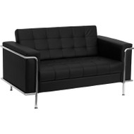 Flash Furniture Lesley Series Contemporary Black Leather Love Seat - ZB-LESLEY-8090-LS-BK-GG