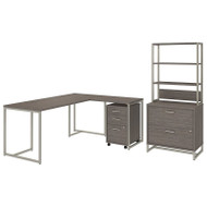 Kathy Ireland by Bush Method Collection 72W L-Shaped Desk with File Storage Cocoa - MTH027COSU