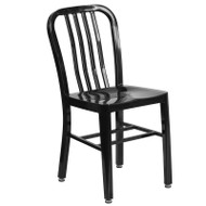 Flash Furniture Black Metal Indoor-Outdoor Chair (2-Pack) - CH-61200-18-BK-GG