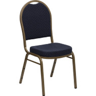 Flash Furniture Hercules Series Dome Back Stacking Banquet Chair with Navy Patterned Fabric - FD-C03-ALLGOLD-H203774-GG