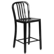 Flash Furniture Black Metal Indoor-Outdoor Counter Height Stool 24"H (2-Pack) - CH-61200-24-BK-GG