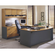 Bush Business Furniture Series C Package Executive U-Shaped Bowfront Desk Natural Cherry - NCPackageA