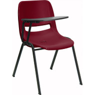Flash Furniture Burgundy Plastic Shell-Chair with Right Tablet - RUT-EO1-BY-RTAB-GG