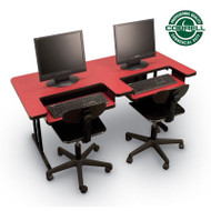 MONTHLY SPECIAL! Correll High-Pressure Bi-level Computer Desk or Training Table with Two Keyboard Trays 30 x 72 - BL3072-2TRAYS