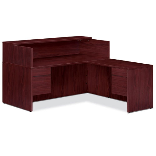 Hon 10500 L Reception Desk With Transaction Counter Organizer