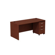 Bush Business Furniture Series C Package Desk with Mobile File Cabinet in Mahogany 66"W x 30"D - SRC015MASU