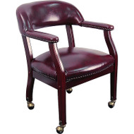 Flash Furniture Oxblood Vinyl Luxurious Conference Chair with Casters - B-Z100-OXBLOOD-GG