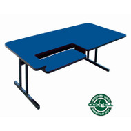 Correll High-Pressure Bi-level Computer Desk or Training Table with One Keyboard Tray 30 x 72 - BL3072