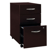 Bush Business Furniture Series C Mobile File Cabinet 3-Drawer Mocha Cherry Assembled - WC12953SU