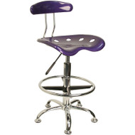 Flash Furniture Vibrant Violet and Chrome Drafting / Bar Stool with Tractor Seat - LF-215-VIOLET-GG