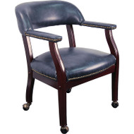 Flash Furniture Navy Vinyl Luxurious Conference Chair with Casters - B-Z100-NAVY-GG