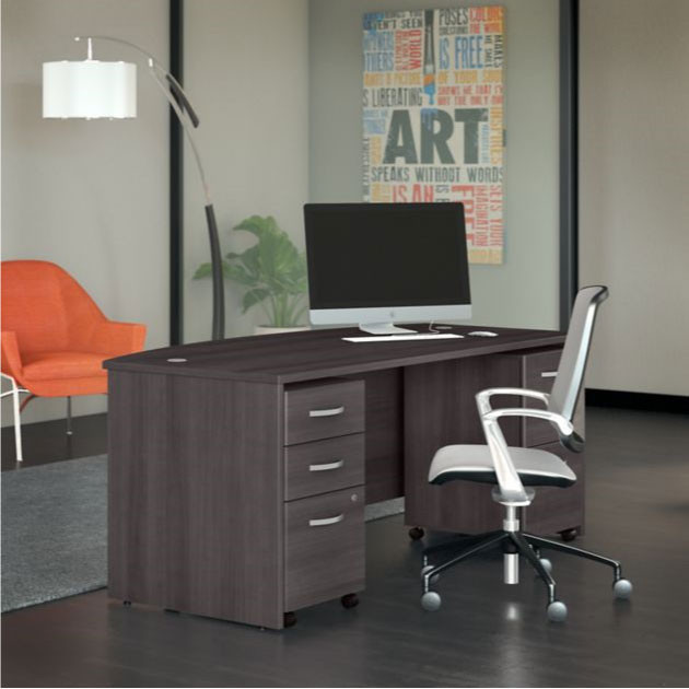 Bush Bbf Studio C Bow Front Desk 72 Stc012sg Free Shipping