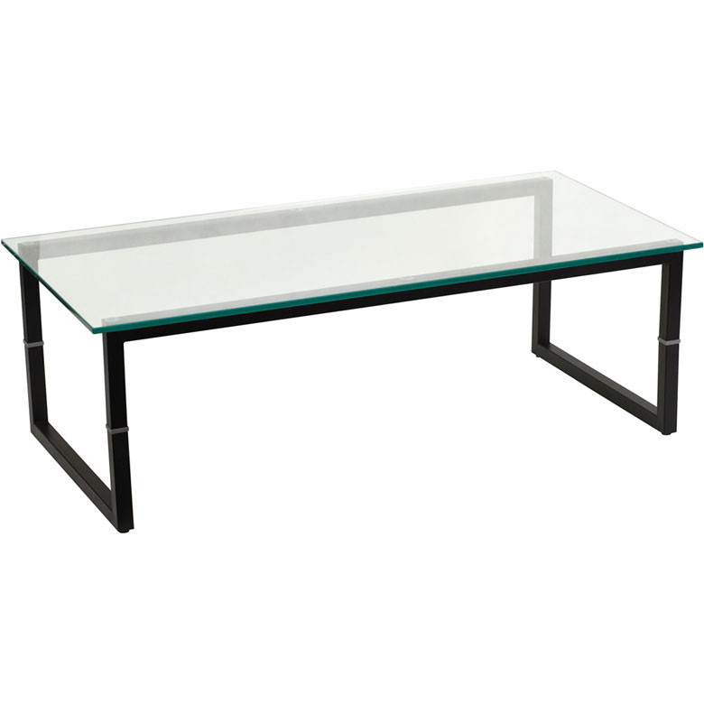 Flash Furniture Contemporary Coffee Table Glass Top And Black Steel Frame Fd Tbl Gg