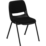 Flash Furniture HERCULES Ergonomic Shell Stack Chair with Padded Seat and Back, Black -  RUT-EO1-01-PAD-GG