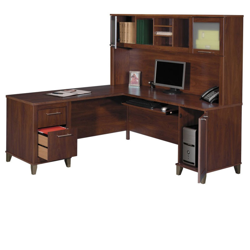 Bush Wc81710 03 Somerset 71 L Shaped Desk Hansen Cherry Free