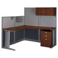 Bush Furniture Office-in-an-Hour L-Shaped Desk Package - WC36494-03STGK