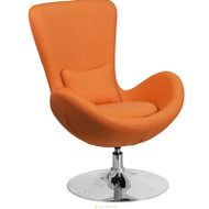 Flash Furniture Egg Series Reception Lounge Side Chair Orange Fabric - CH-162430-OR-FAB-GG
