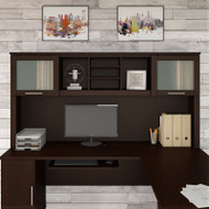 Bush Somerset Collection Hutch for L-Shaped Desk 71" Mocha Cherry - WC81811