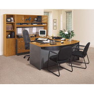 Bush Business Furniture Series C Package Executive U-Shaped Bowfront Desk Natural Cherry - NCPackageC