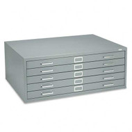 Safco Five-Drawer Steel Flat File 36 x 24 Gray Finish  - 4994GRR