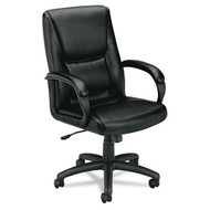 Basyx VL103SB11 Mid-Back Leather Padded Computer Chair for Office Desk Black New 
