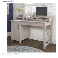 Key West 54W Single Pedestal Desk with Desktop Organizers - KWS010WG