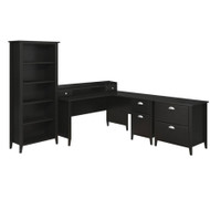 Kathy Ireland by Bush Connecticut Collection 60" L-Shaped Desk, Organizer, Bookcase & Lateral File - CT004BS