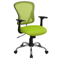 Flash Furniture Mid-Back Green Mesh Office Chair with Chrome Finished Base - H-8369F-GN-GG