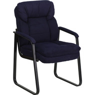 Flash Furniture Navy Microfiber Executive Side Chair with Sled Base - GO-1156-NVY-GG