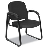 Alera Reception Lounge Series Sled Base Black Fabric Guest Chair - RL43CFA10B