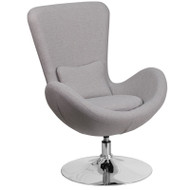 Flash Furniture Egg Series Reception Lounge Side Chair Light Gray Fabric - CH-162430-LTGY-FAB-GG