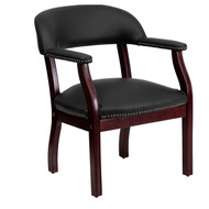 Flash Furniture Black Top Grain Leather Conference Chair - B-Z105-LF-0005-BK-LEA-GG