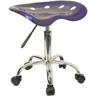 VIBRANT VIOLET TRACTOR SEAT AND CHROME STOOL