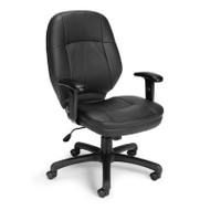 OFM Stimulus Series  Executive Leatherette Mid-Back Chair with Adjustable Arms - 521-LX-AA