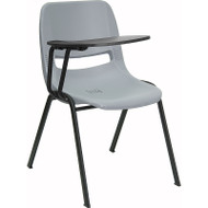 Flash Furniture Gray Plastic Shell-Chair with Right Tablet - RUT-EO1-GY-RTAB-GG