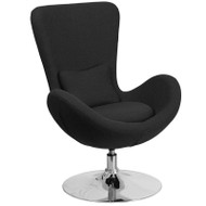 Flash Furniture Egg Series Reception Lounge Side Chair Black Fabric - CH-162430-BK-FAB-GG