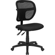 Flash Furniture Mid Back Mesh Task Chair with Black Fabric Seat - WL-A7671SYG-BK-GG