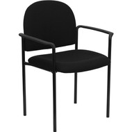 Flash Furniture Black Fabric Stacking Chair with Arms - BT-516-1-BK-GG
