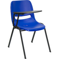 Flash Furniture Blue Plastic Shell-Chair with Right Tablet - RUT-EO1-BL-RTAB-GG