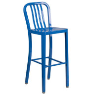 Flash Furniture Blue Metal Indoor-Outdoor Barstool 30"H (2-Pack) - CH-61200-30-BL-GG