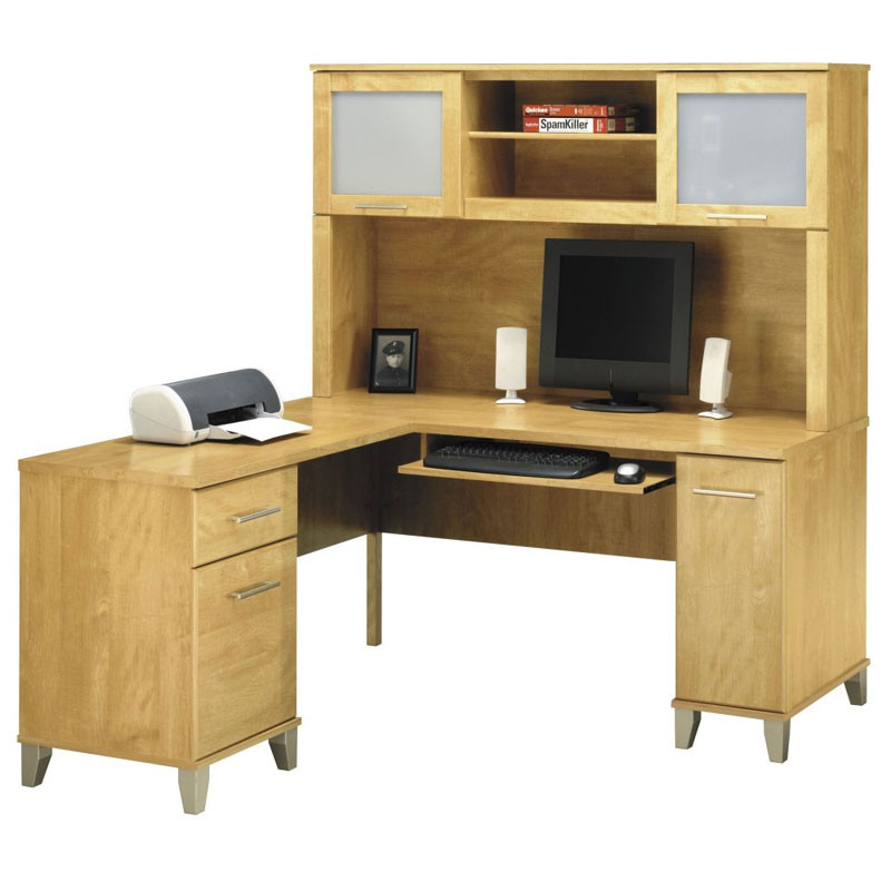 Bush Wc81430 31 Somerset 60 L Shaped Desk Package Maple Cross Free