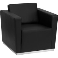 Flash Furniture Trinity Series Contemporary Black Leather Chair with Stainless Steel Base - ZB-TRINITY-8094-CHAIR-BK-GG